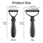 Peine y cepillo de acero inoxidable de doble cara para eliminar el pelo y los enredos de perros y gatos; accesorio de aseo para mascotas.