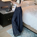 Pantalones vaqueros anchos lavados estilo vintage de Lucyever para mujer